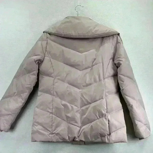 Anne Klein Women’s Quilted Down Jacket Size Small Blush Pockets Knit Cuffs - Picture 3 of 12